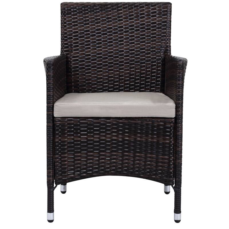 SAFAVIEH Outdoor Simka Brown/ Sand Patio Set (4-Piece) - 43W x 34D x 23H