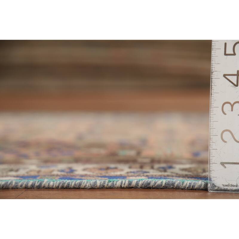 Hand Knotted Oriental 100% Wool Carpet Traditional Geometric Coral Hamedan Runner Rug - 10' 4'' X 3' 3''