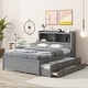 preview thumbnail 21 of 32, Full Platform Bed with Trundle, Drawers & USB Ports - Practical Design