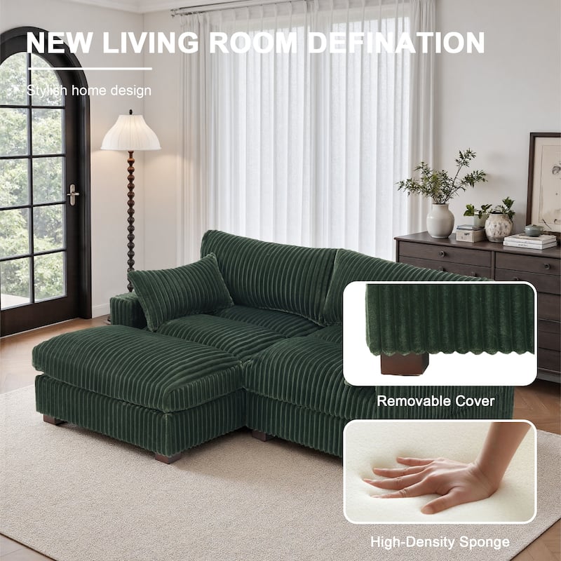 Oversized Plush Modular Sectional Sofa Set L Shaped Couch