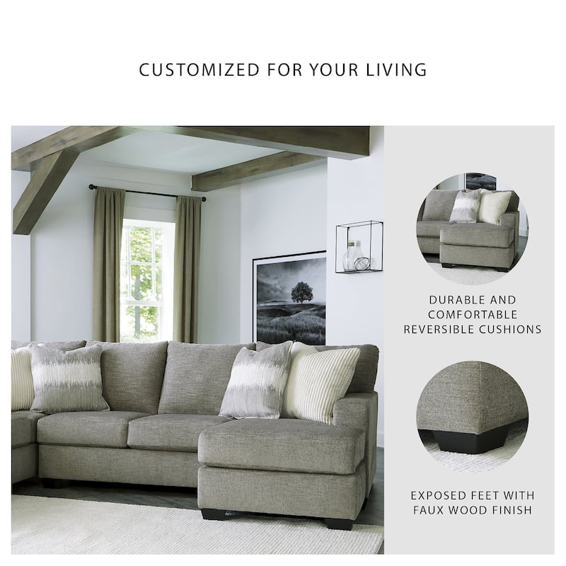 Signature Design by Ashley Creswell Gray 2-Piece Sectional with Chaise - 125"W x 87"D x 39"H