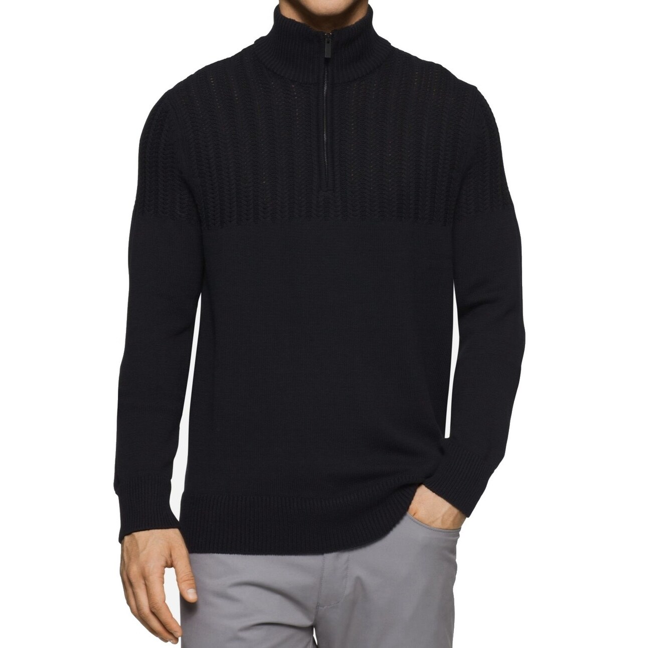 men's black quarter zip sweater
