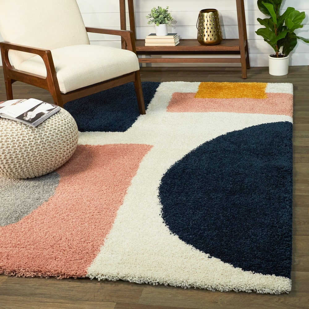 Chapelle Modern Geometric Shag Area Rug