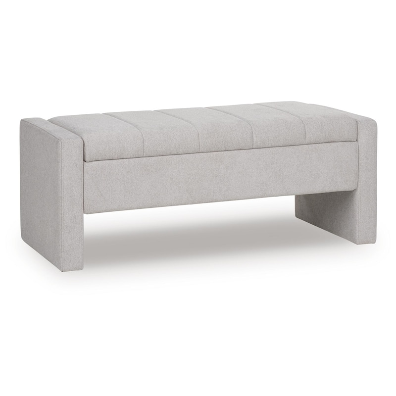 Signature Design by Ashley Akselman Light Gray Storage Bench - 50" W x 18" D x 19" H