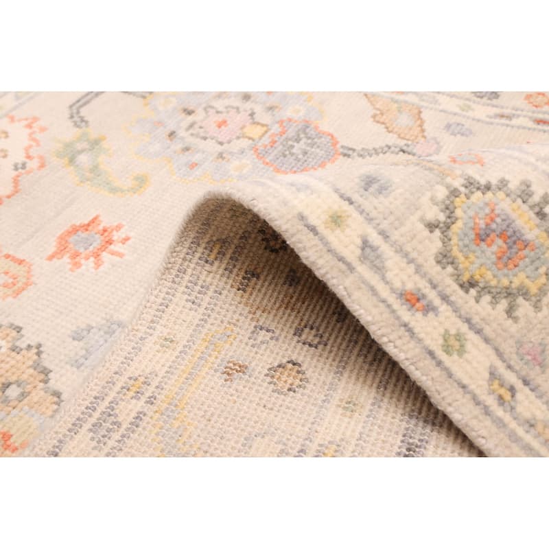 ECARPETGALLERY Hand-knotted Modern Oushak Light Khaki Wool Rug - 3'8 x 5'7