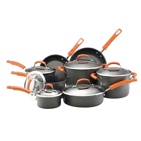 Rachael Ray Hard-Anodized Nonstick Cookware Set, 14 Pieces