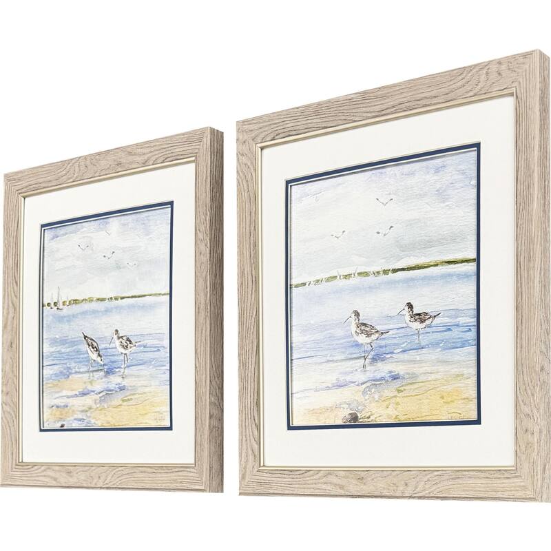 Paragon Sandpiper Beach Framed Art - Set of 2