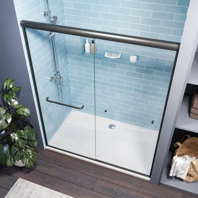 Elegant 60" W x 72" H Double Sliding Shower Doors Black or Brushed Nickel or Chrome finish - 60'' x 72''