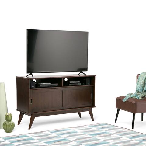 WYNDENHALL Tierney SOLID HARDWOOD 54 inch Wide Mid Century Modern TV Media Stand For TVs up to 60 inches - 54"w x 18"d x 33" h