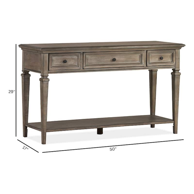 Magnussen Home Lancaster Dovetail Grey Rectangular Sofa Table - 50''W x 17''D x 29''H