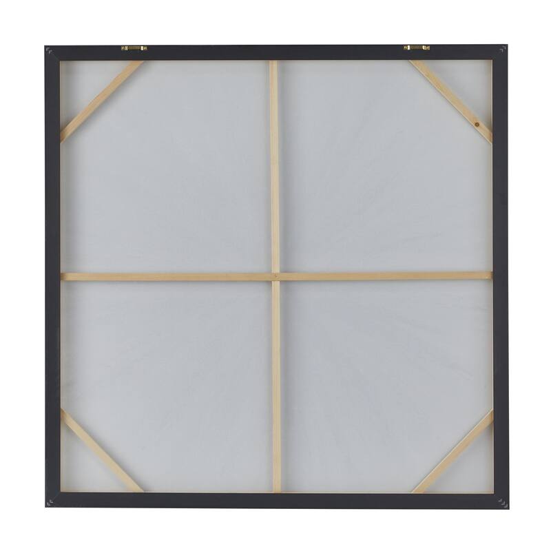 Canvas Starburst Radial Living Room Framed Wall Art with Silver Frame - Blue - Roche River Decor