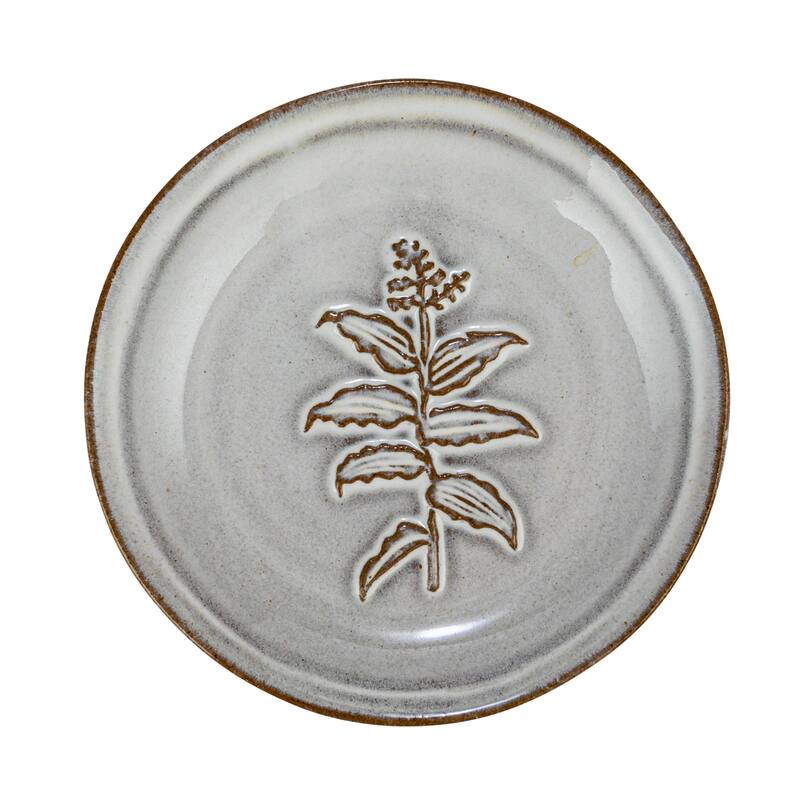 Stoneware Dish with Reactive Glaze - 5.0"L x 5.0"W x 0.8"H