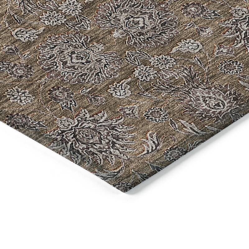 HomeRoots Floral Transitional Rectangle Outdoor Rug