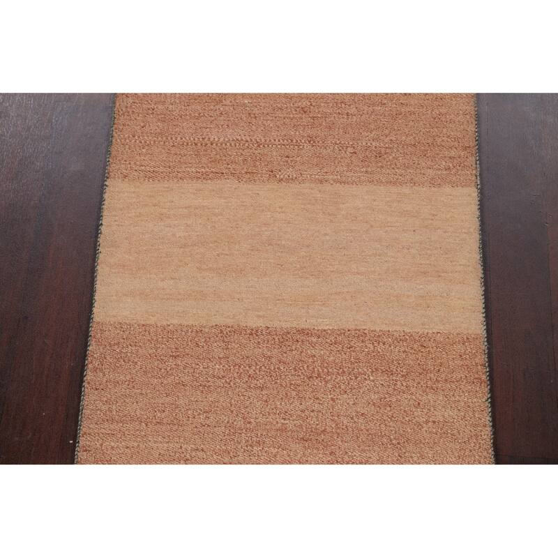 Modern Oriental Gabbeh Kashkoli Runner Rug Wool Hand-knotted Carpet - 2'7" x 10'3"