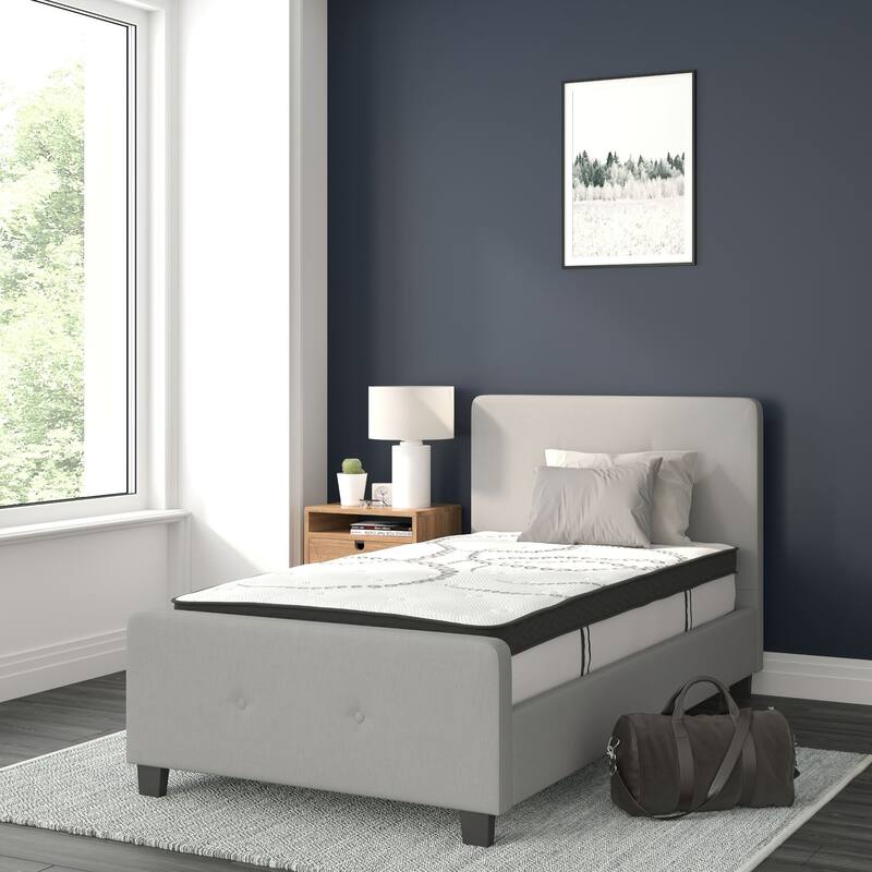 Tufted Platform Bed with 10 Inch Pocket Spring Mattress