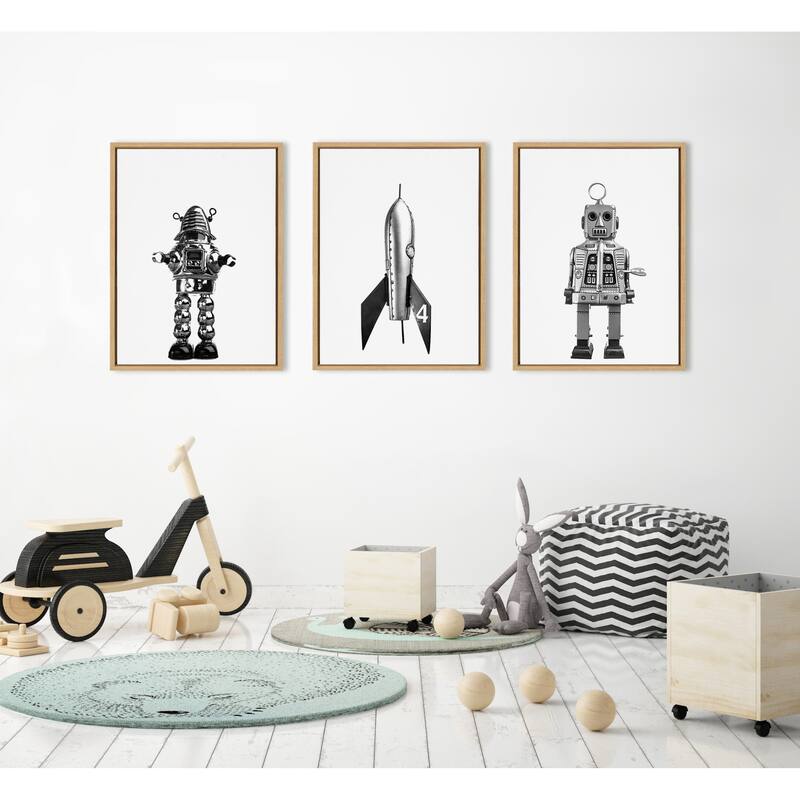 Kate and Laurel Sylvie Robot Canvas Art by Saint and Sailor Studios