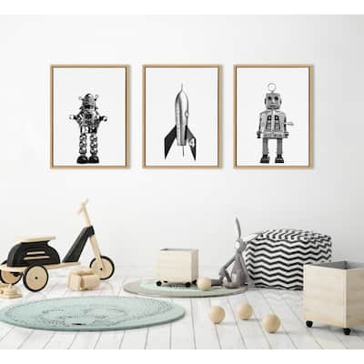 Kate and Laurel Sylvie Robot Canvas Art by Saint and Sailor Studios