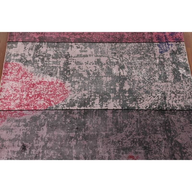 Contemporary Abstract Area Rug Handmade Modern Wool Carpet - 6'10" X 9'10"