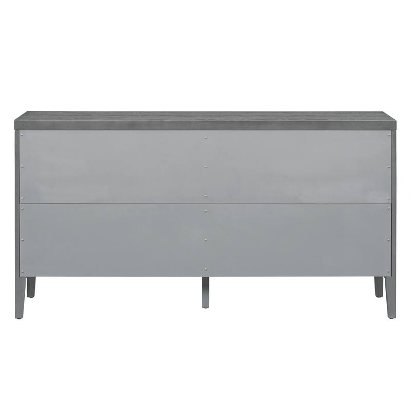 Retro Sideboard door with Circular Groove Design Round Metal Door Handle for Entrance, Dinning Room, Living Room