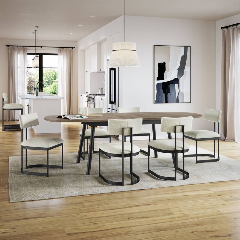 Amisco Gibson Table and Lucio Chairs 7-Piece Dining Set