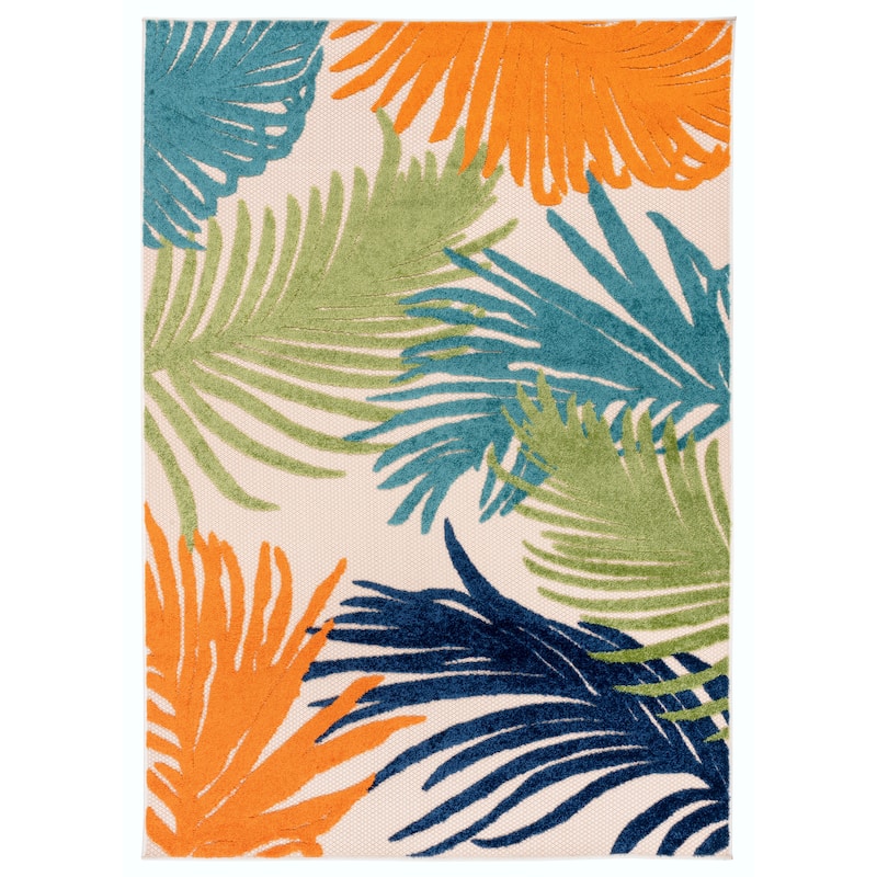 World Rug Gallery Tropical Floral Indoor/Outdoor Area Rug