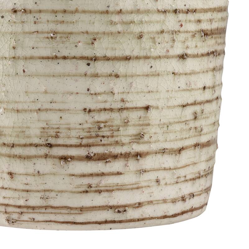 Elk Home Ellen White Finish Earthenware 7 Inch Wide Vase
