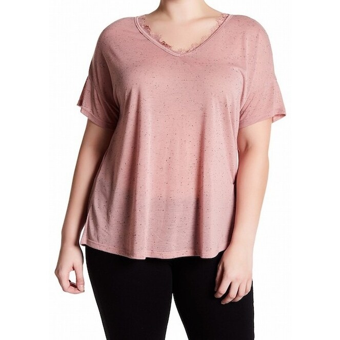 Shop Blu Pepper New Mauve Pink Women Size 3x Plus Speckle V Neck T