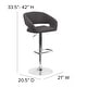 preview thumbnail 83 of 98, Chrome Upholstered Height-adjustable Rounded Mid-back Barstool