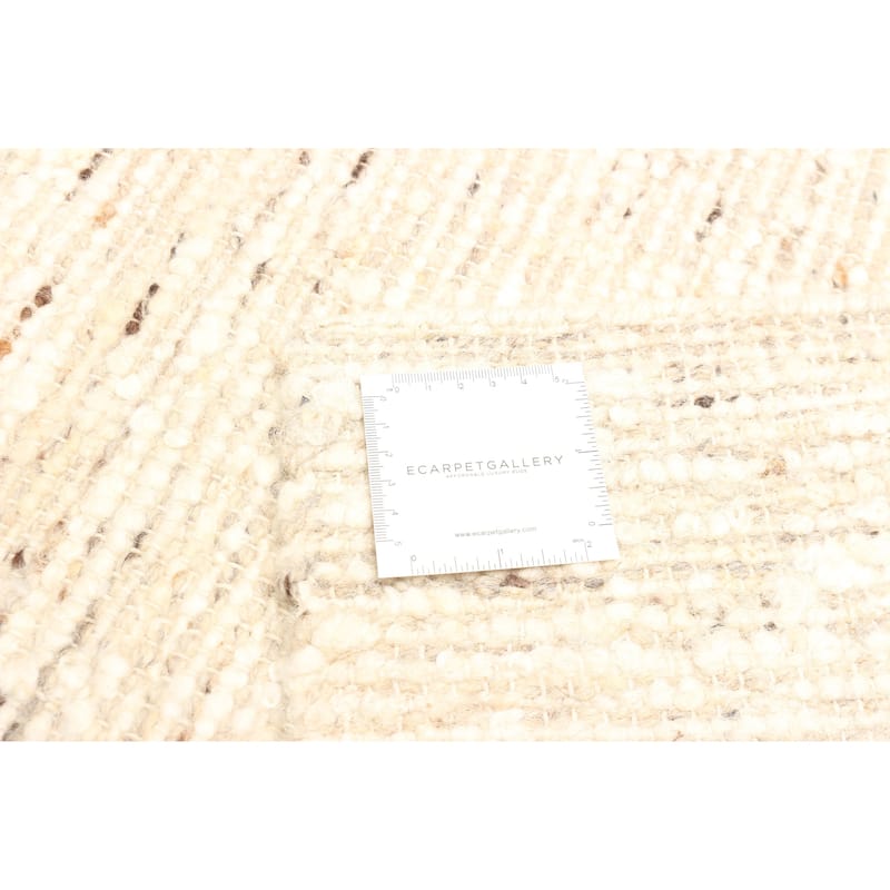 ECARPETGALLERY Braid weave Sienna Beige Wool Rug - 5'0 x 7'11