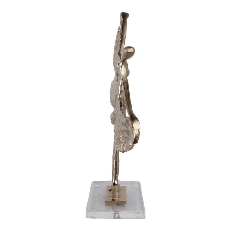 Metal Sculpture Dancer Figurine Modern Stylish Home Decor - 18" Gold - 10.5" x 5" x 17.75"