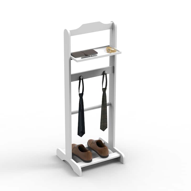 Modern Simple Coat Rack, Portable Storage Rack, White Finish, Stable and Sturdy, for Hallway, Living Room