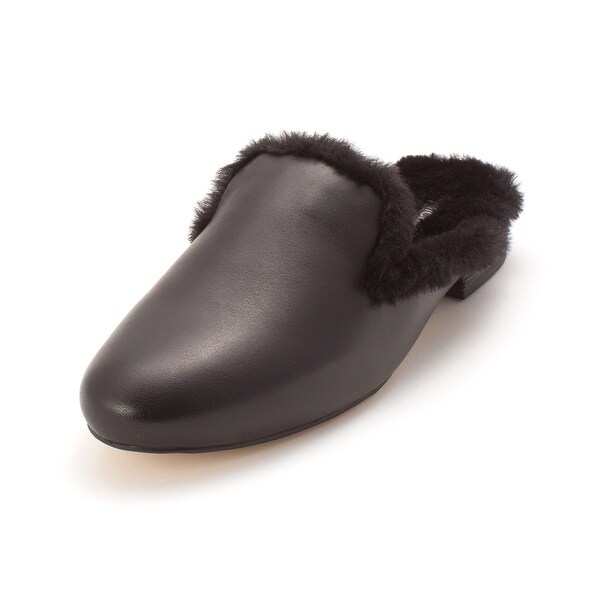 closed toe slides with fur
