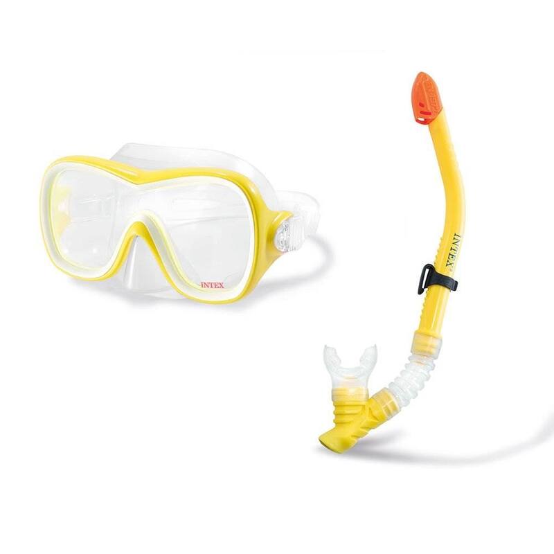 Intex Wave Rider Hypoallergenic Latex Free Mask & Easy Flow Snorkel Set (2 Pack) - 0.82
