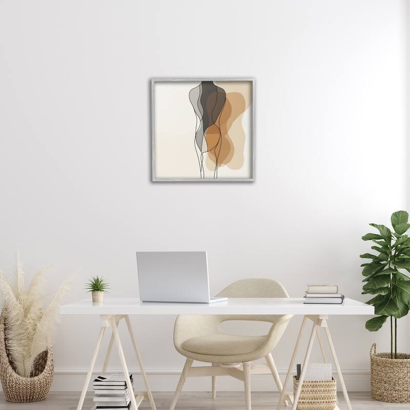 Stupell Earthy Neutrals Pattern Framed Giclee Art Design By LSR Creative Studio