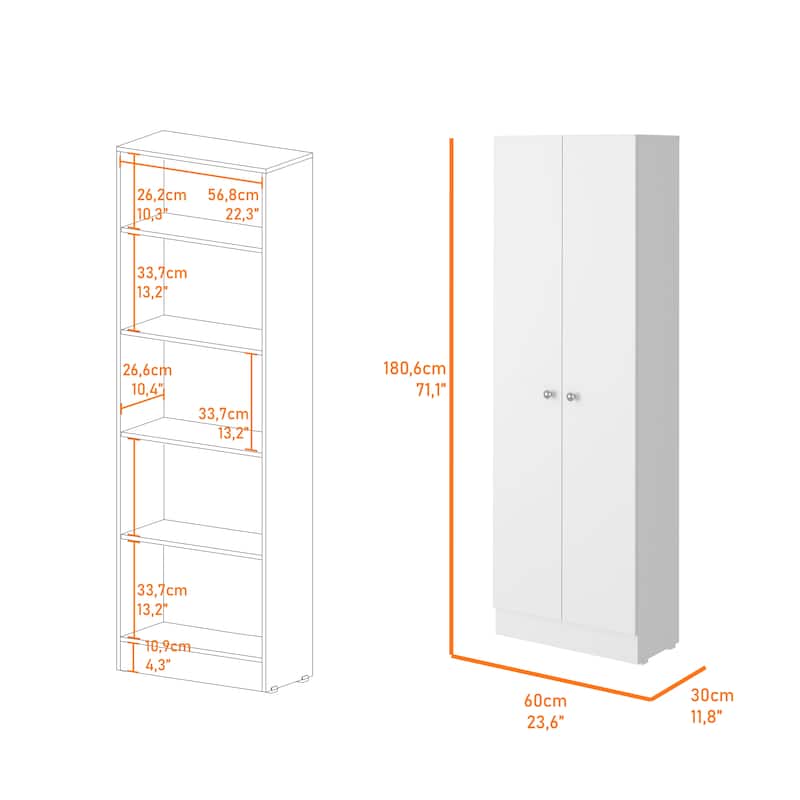 Storage Cabinet Pipestone, Double Door, White Finish,High quality and durable
