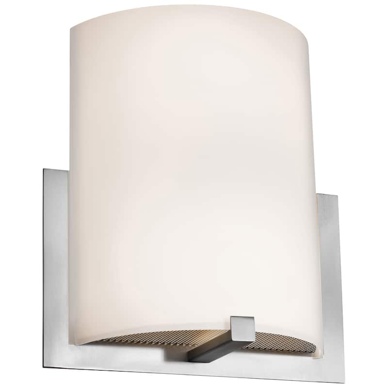 Breez - 2-Light Wall Sconce - Brushed Steel Finish - Opal Glass Shade - Brushed Steel