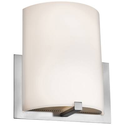Breez - 2-Light Wall Sconce - Brushed Steel Finish - Opal Glass Shade