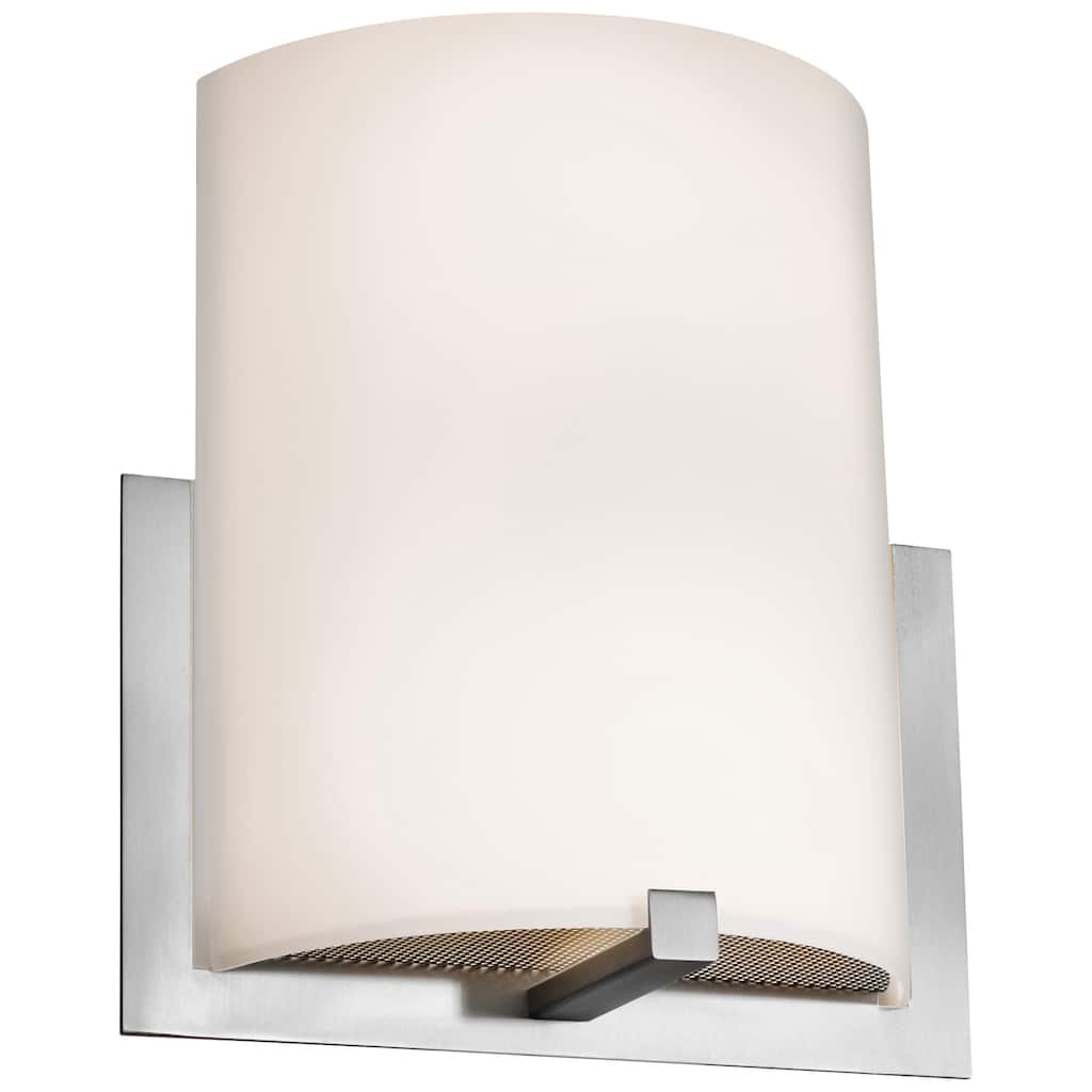 Breez - 2-Light Wall Sconce - Brushed Steel Finish - Opal Glass Shade