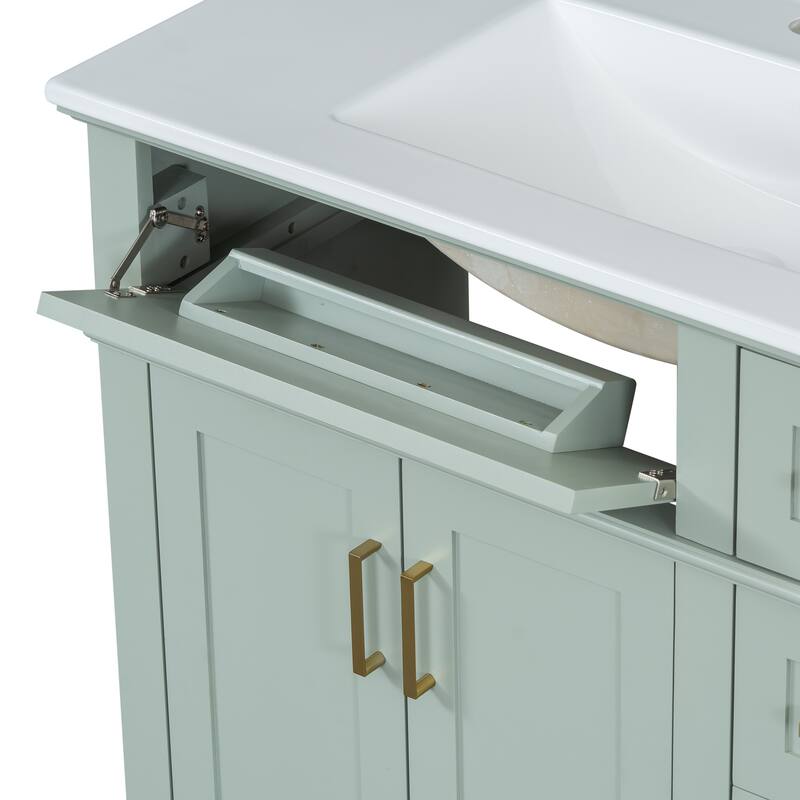 36" Modern Bathroom Vanity with Ceramic Sink