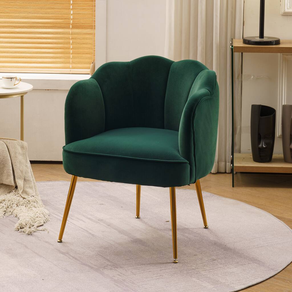 Shell shape velvet fabric Armchair accent chair - Overstock - 36083137