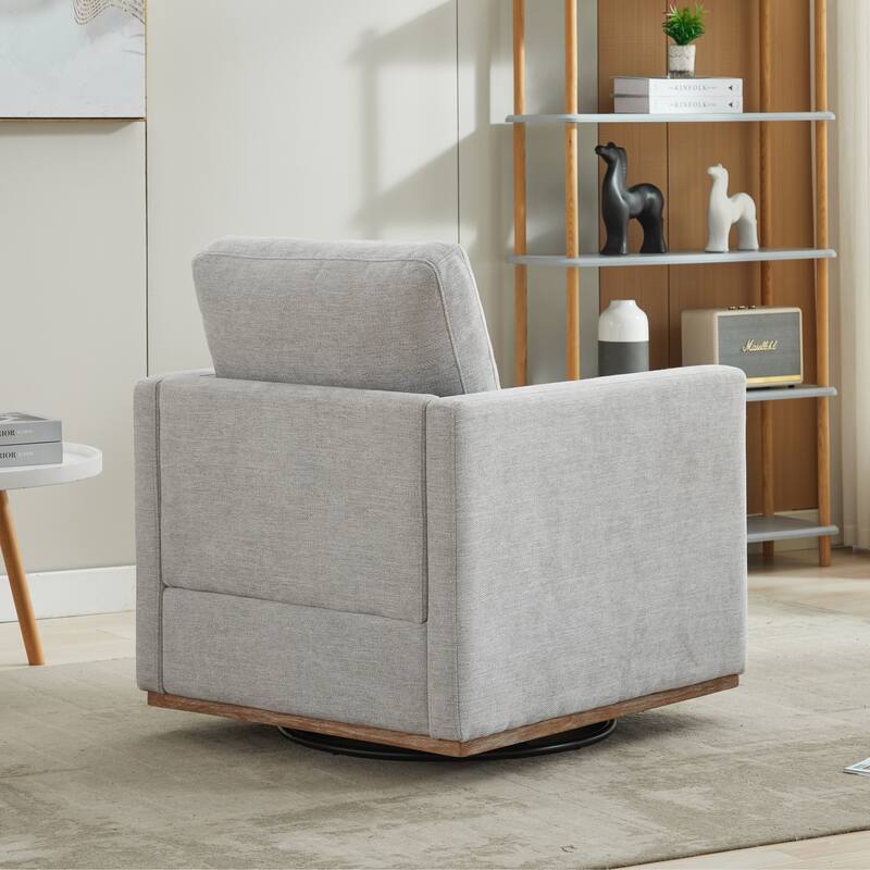 Mid Century Modern Swivel Accent Chair, 360 Degree Swivel Armchair For Living Room, Bedroom