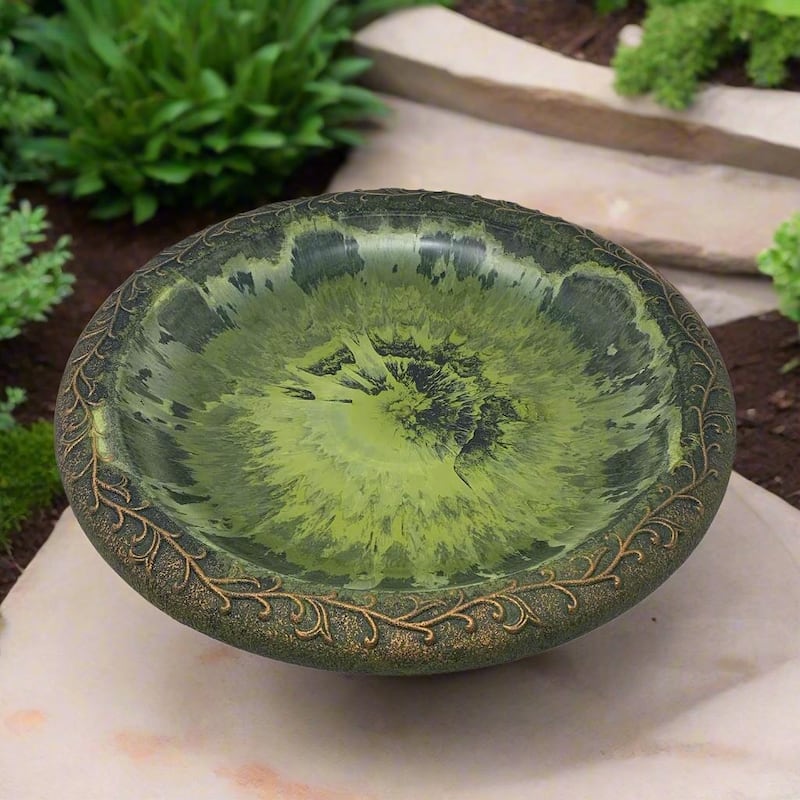 19" Dia Fiber Clay Birdbath Tops