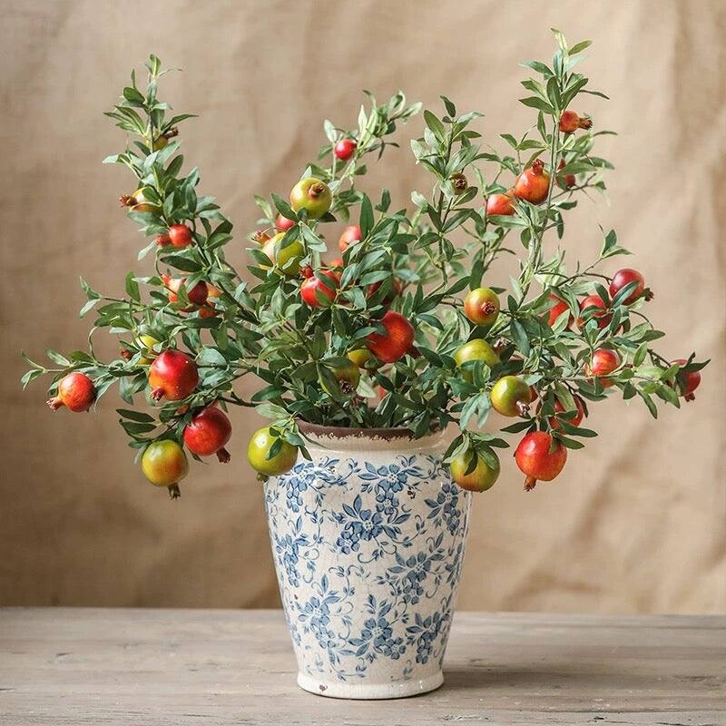 RusticReach Big Fruit Faux Pomegranate Stem 32" Tall