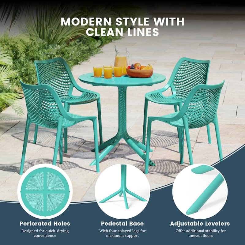 Frond and Form 4-Person Outdoor Round Dining Set