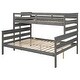preview thumbnail 21 of 22, L-shape Bunk Bed with Ladder and Guardrail, Wood Twin XL over Queen Bunk Bed with Under-bed Storage Space for Kids Teens