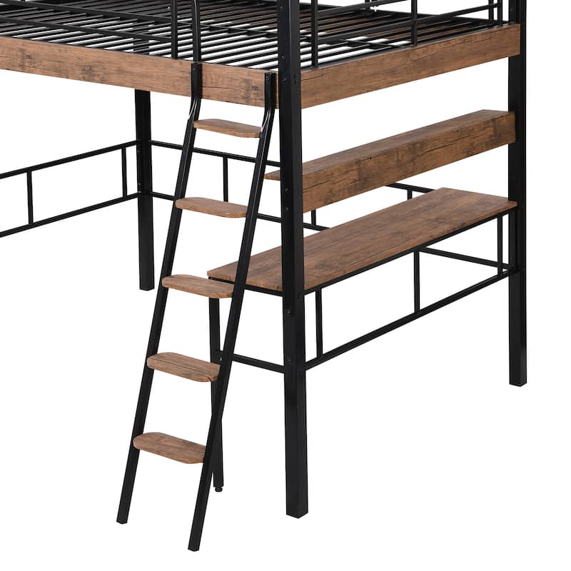 Full Metal Loft Bed with Desk