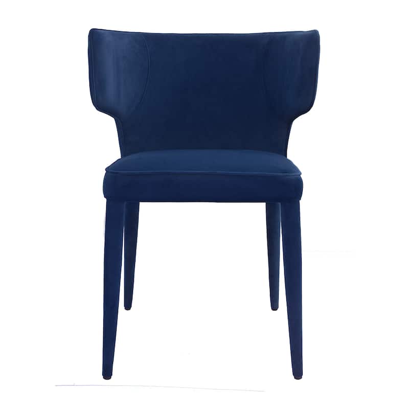 Extended Wingback Modern Dining Chair - Lapis Blue