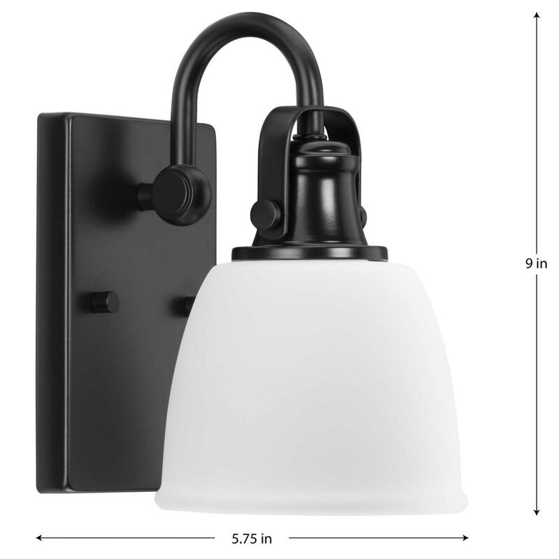 Preston Collection One-Light Coastal Matte Black Bath and Vanity Light - 5.75 in x 7.5 in x 9 in