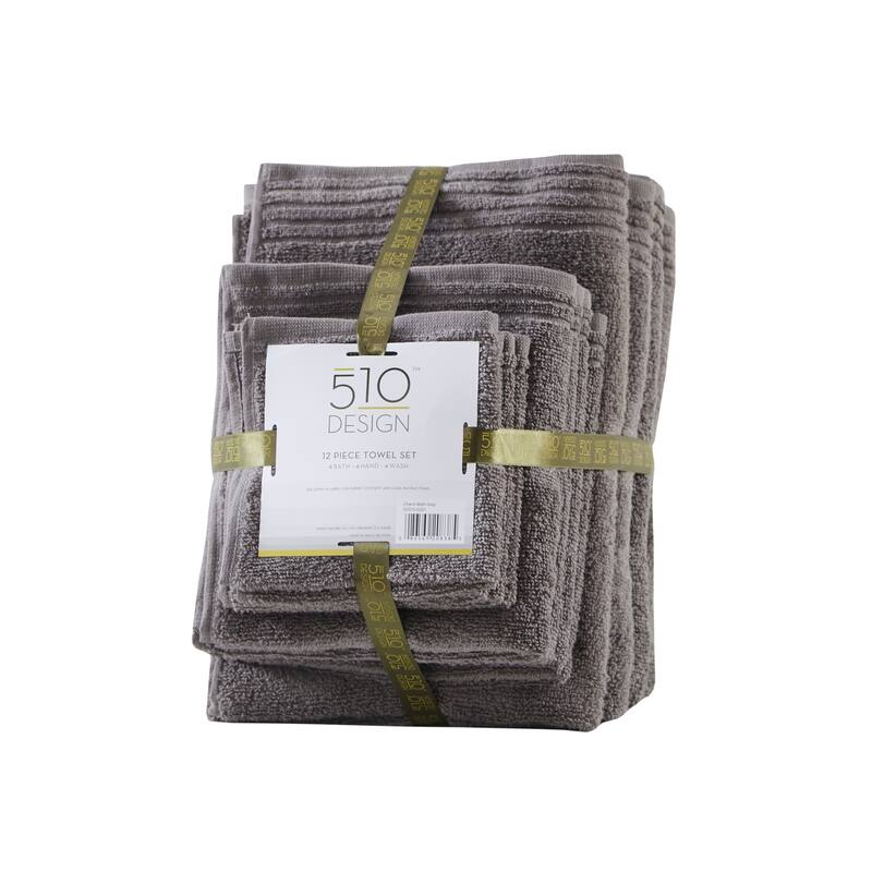 510 Design Big Bundle 100% Cotton Quick Dry 12 Piece Bath Towel Set