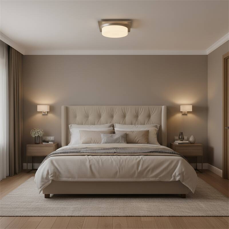 13-in Antique Brass LED Flush Mount